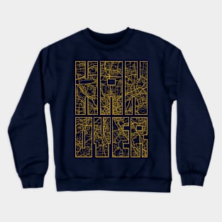 Hanover, Germany City Map Typography - Gold Art Deco Crewneck Sweatshirt